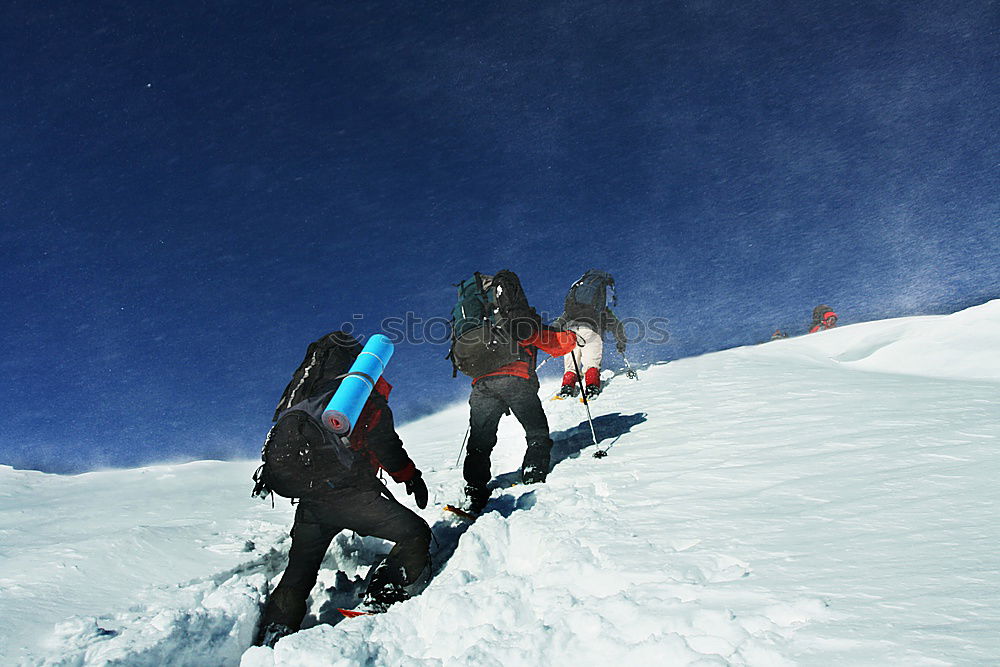 Image, Stock Photo Mountaineer climbs a snowy peak.