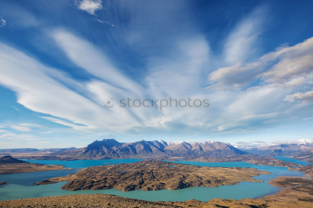 Similar – Image, Stock Photo Blue mountains at sunset with lake