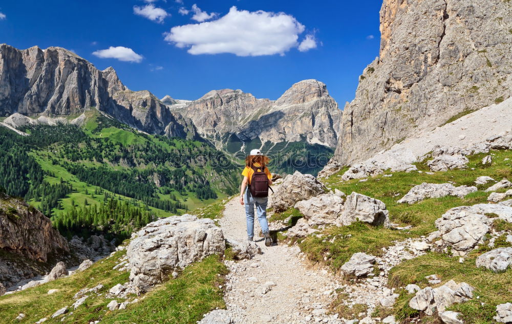 Similar – Foto Bild Zwei Frauen mit Wanderausrüstung