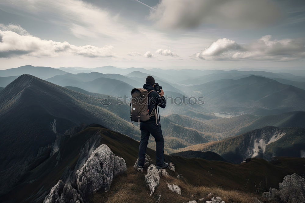 Similar – Image, Stock Photo High Top Mountaineer Fog