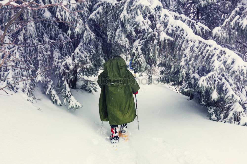 Similar – Image, Stock Photo Backpacker resting.