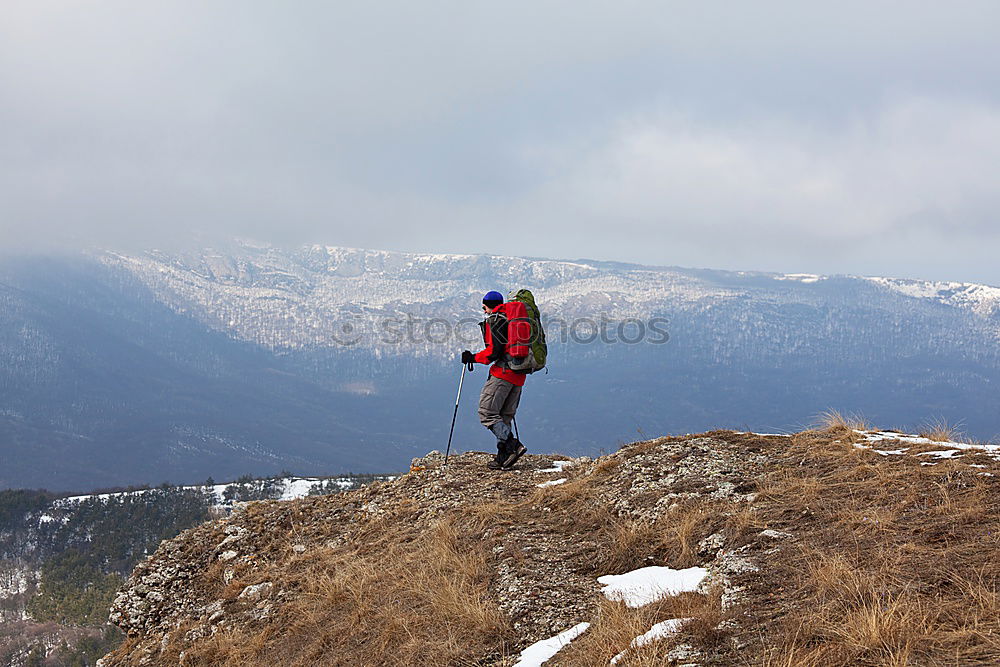 Similar – Young Backpacker enjoying of Nature.