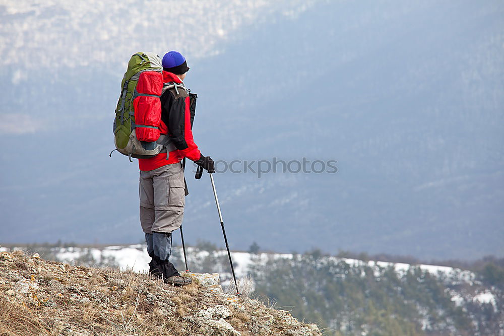 Similar – Young Backpacker enjoying of Nature.