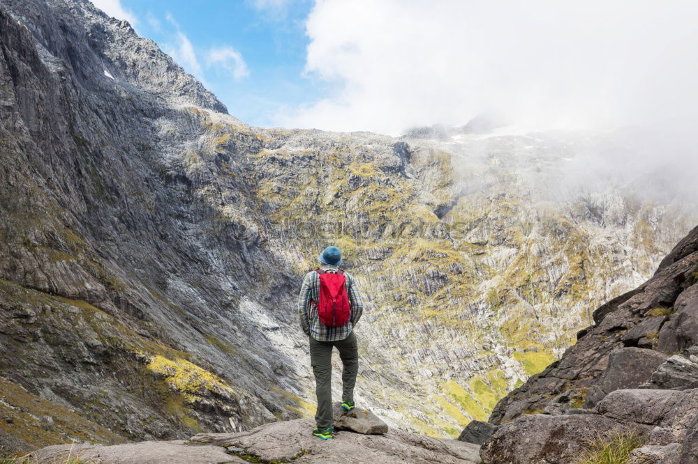 Similar – Young woman on the via ferrata