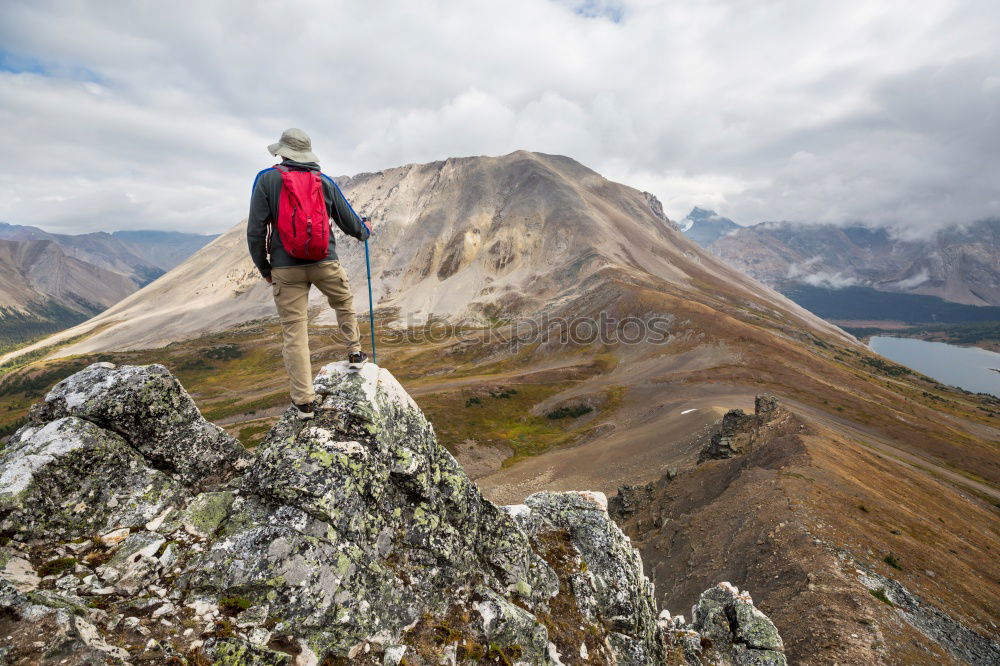 Similar – Image, Stock Photo Young woman hiking