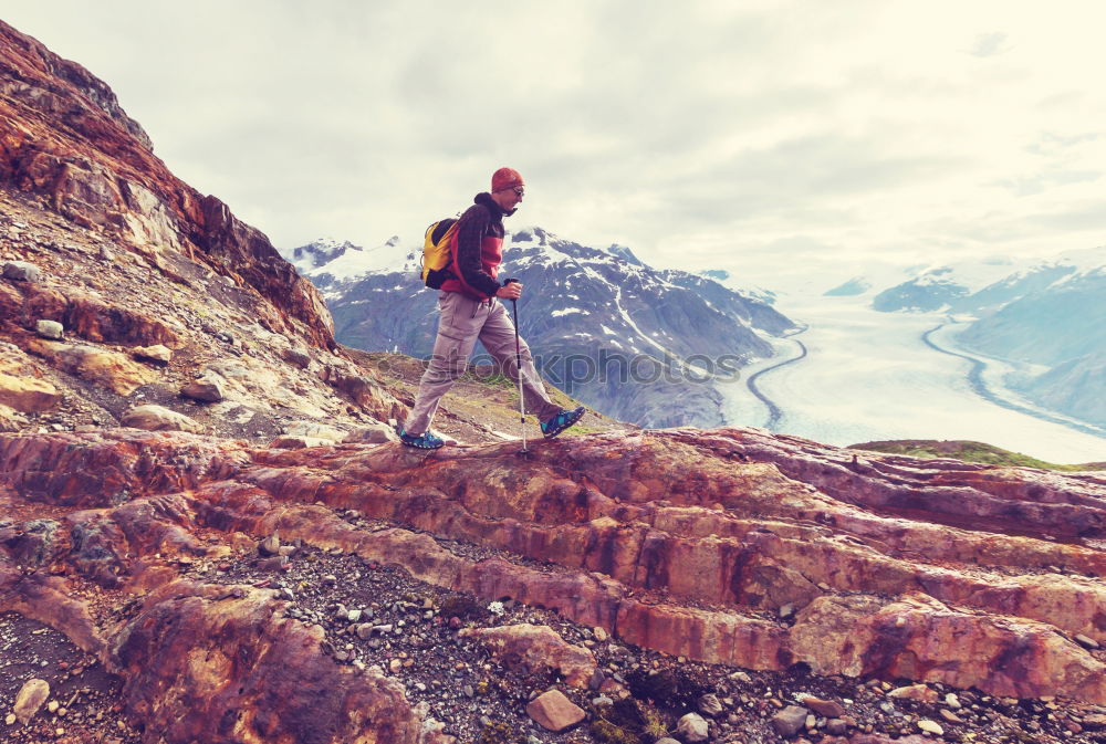 Similar – Image, Stock Photo Young woman hiking