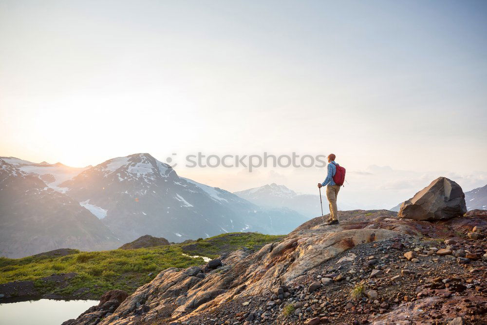 Similar – Young Backpacker enjoying of Nature.