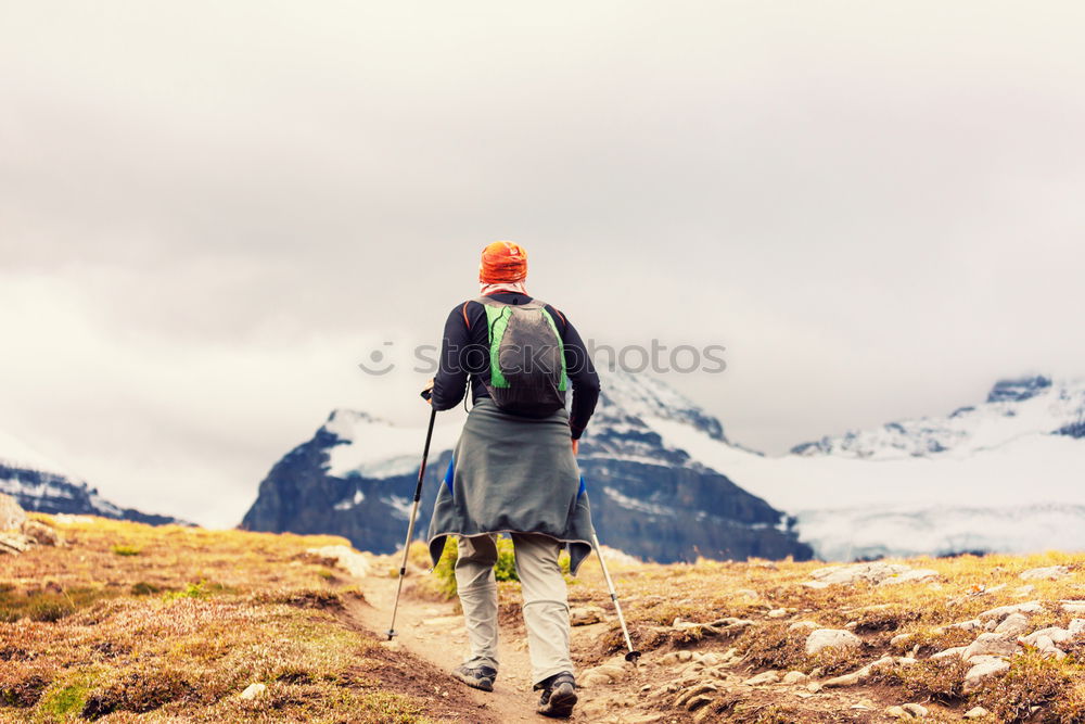 Similar – Young Backpacker enjoying of Nature.