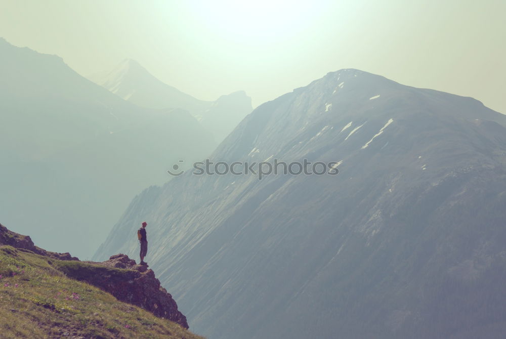 Similar – Image, Stock Photo High Top Mountaineer Fog