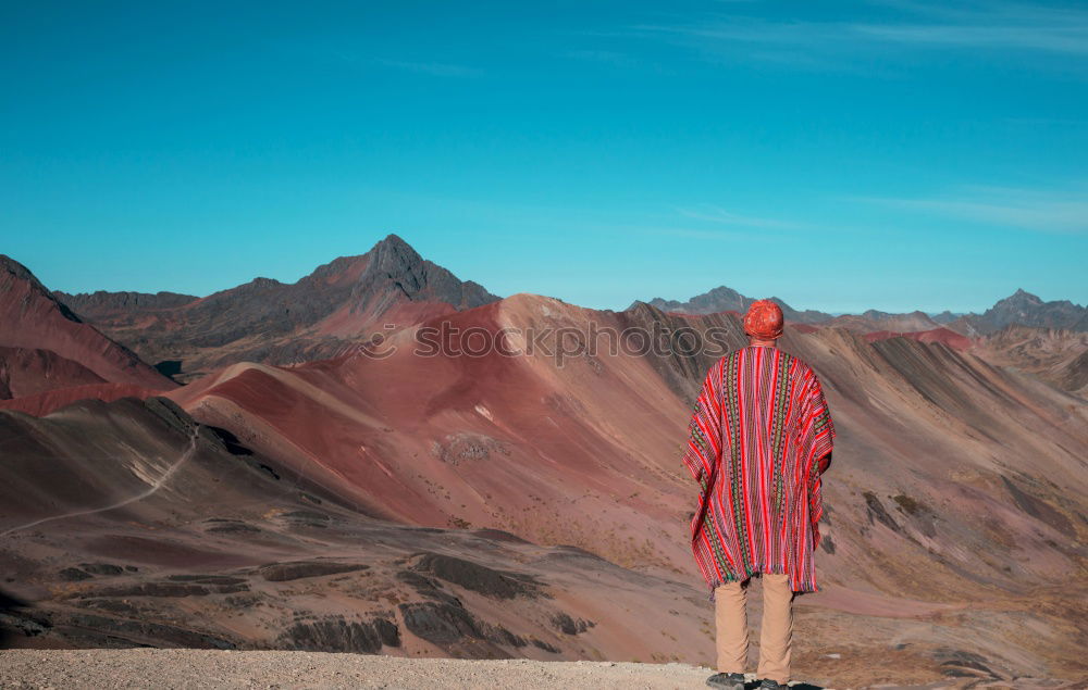 Similar – Image, Stock Photo Man with backpack walking in tropical desert