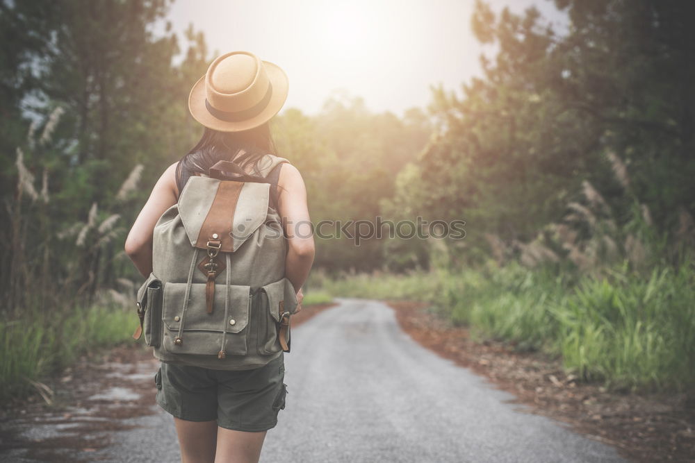 Similar – Young Backpacker enjoying of Nature.