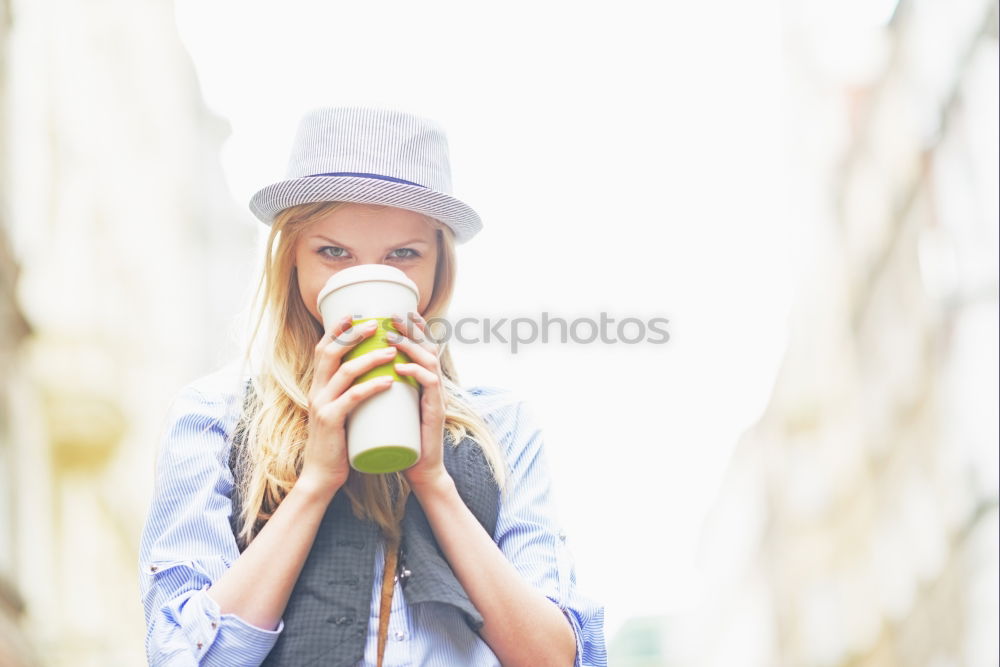 Similar – Image, Stock Photo Woman making tea in the nature