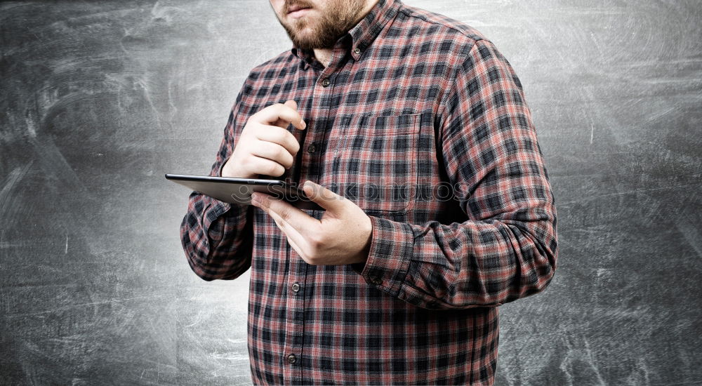 Similar – Image, Stock Photo Man strokes beard