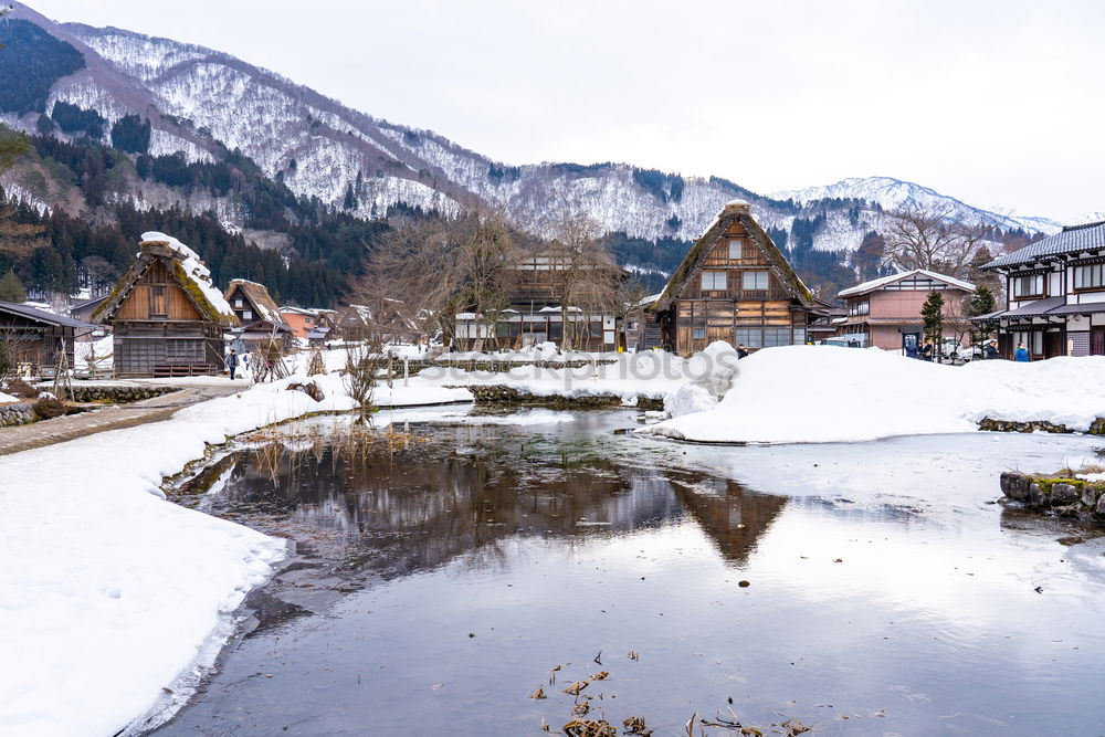 Similar – Image, Stock Photo Alpine village on a snowing day