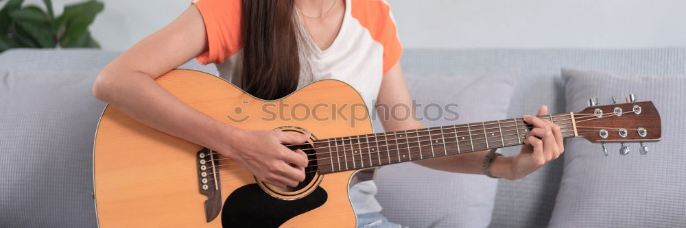 Similar – Schöne Frau, die Gitarre spielt.