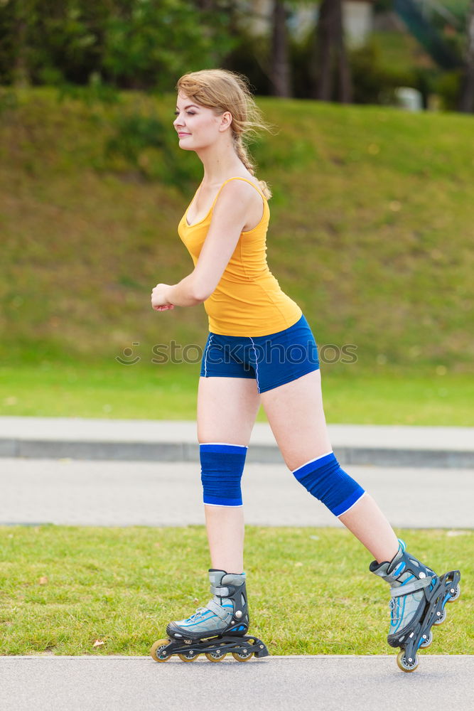 Similar – Image, Stock Photo Woman warming up before outdoor workout