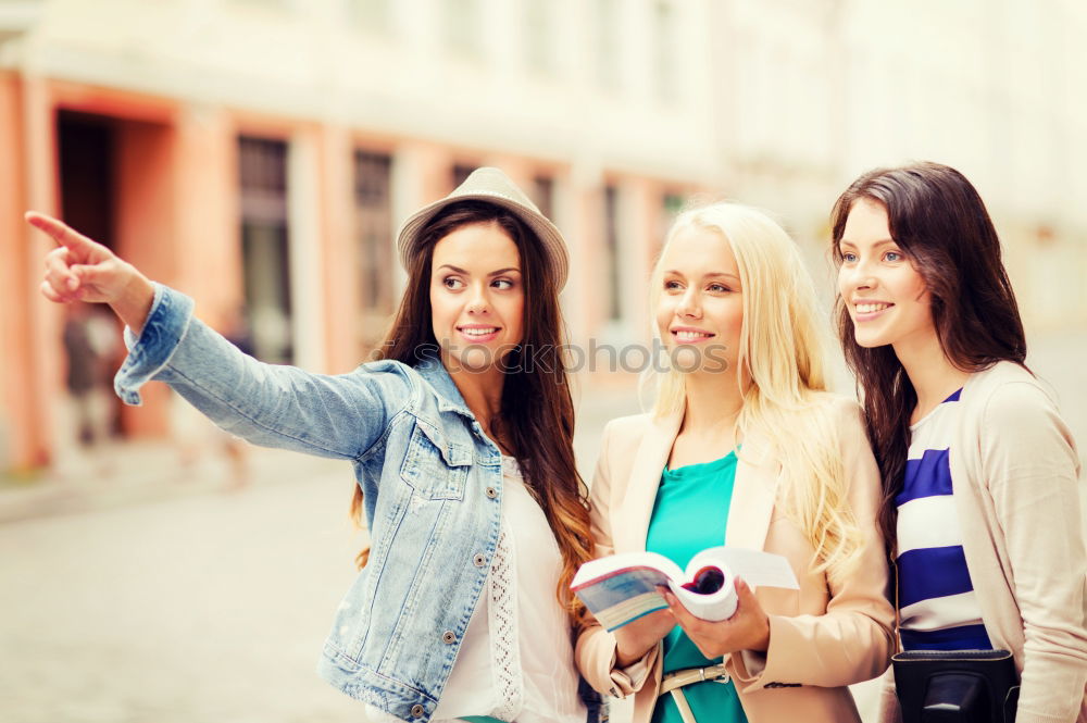 Similar – Image, Stock Photo Atttractive young women waiting for train