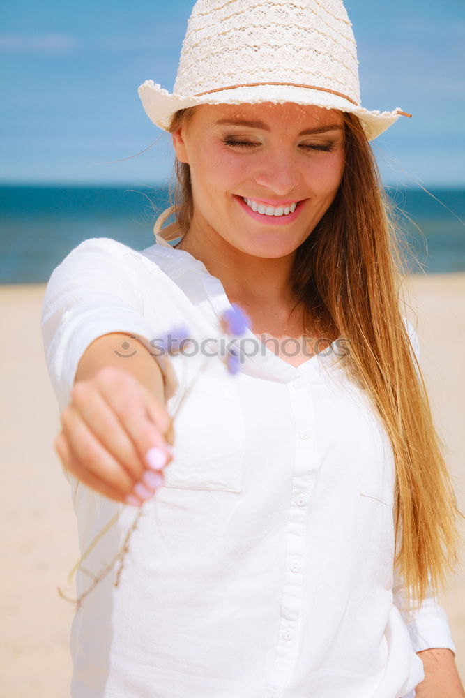 Similar – Image, Stock Photo Summer hat time. Elegant