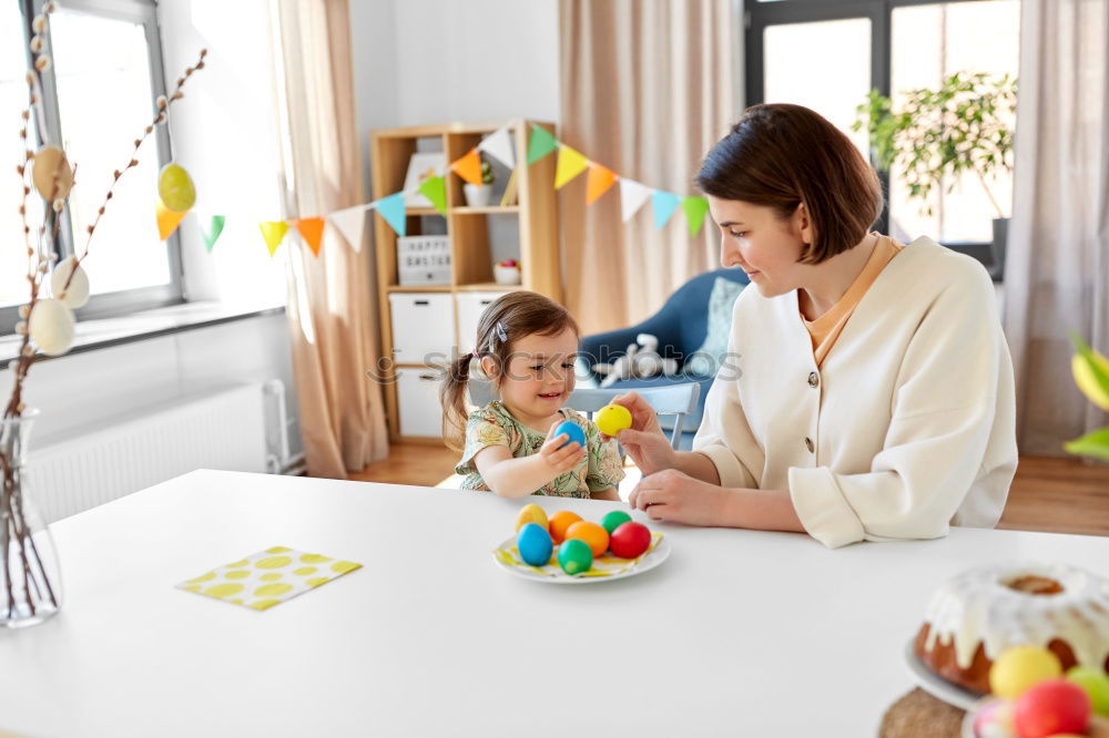 Image, Stock Photo family having breakfast at home