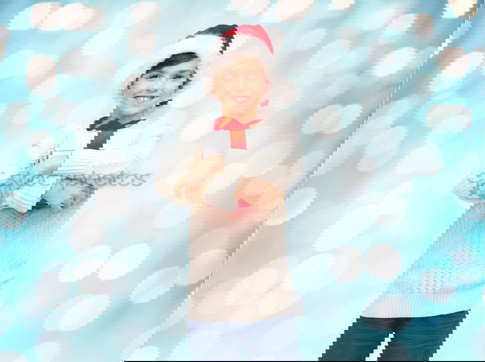 Similar – Image, Stock Photo child blowing snow on christmas