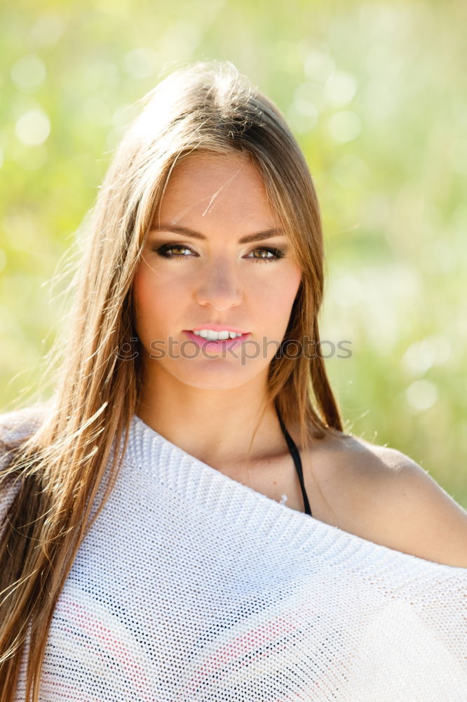 Similar – Image, Stock Photo Blond girl wearing casual clothes in the street.