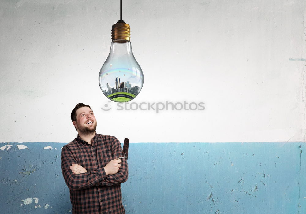 Similar – Man in rain of leaves