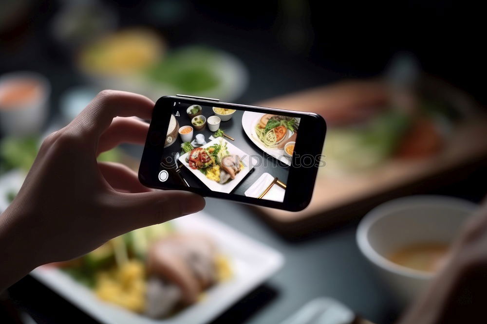 Similar – Image, Stock Photo Hands taking shot of appetizing dish