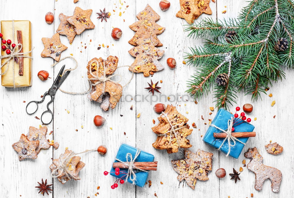 Similar – Table with Christmas decoration and notebook