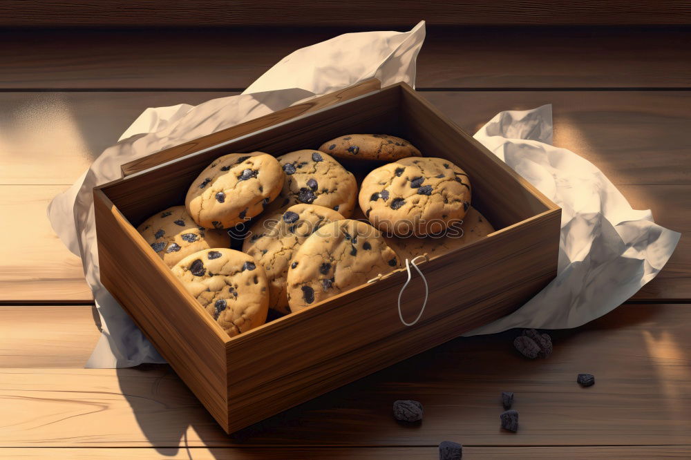 Similar – Image, Stock Photo Double Chocolate Chip Cookies