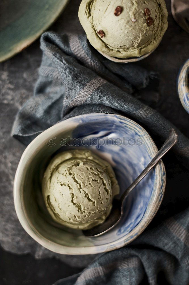 Similar – Meringue with cracks in old bowls