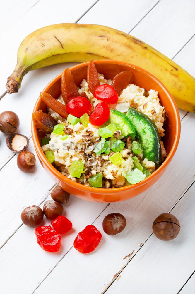 Similar – Image, Stock Photo Smoothie with fruit,cereals and chia