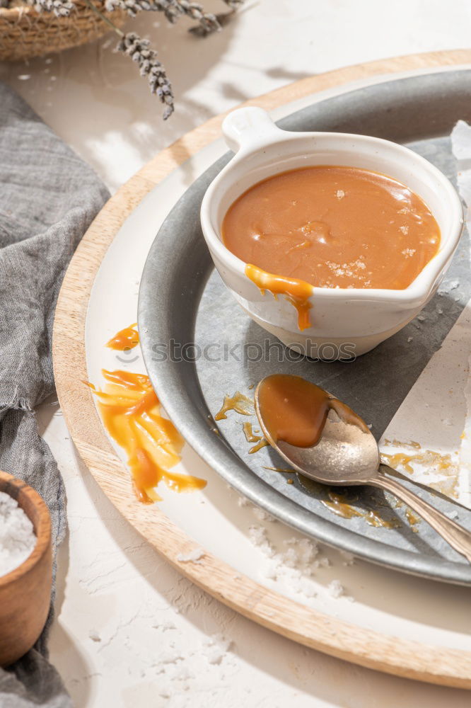 Similar – Image, Stock Photo Small pancakes with blueberries and syrup