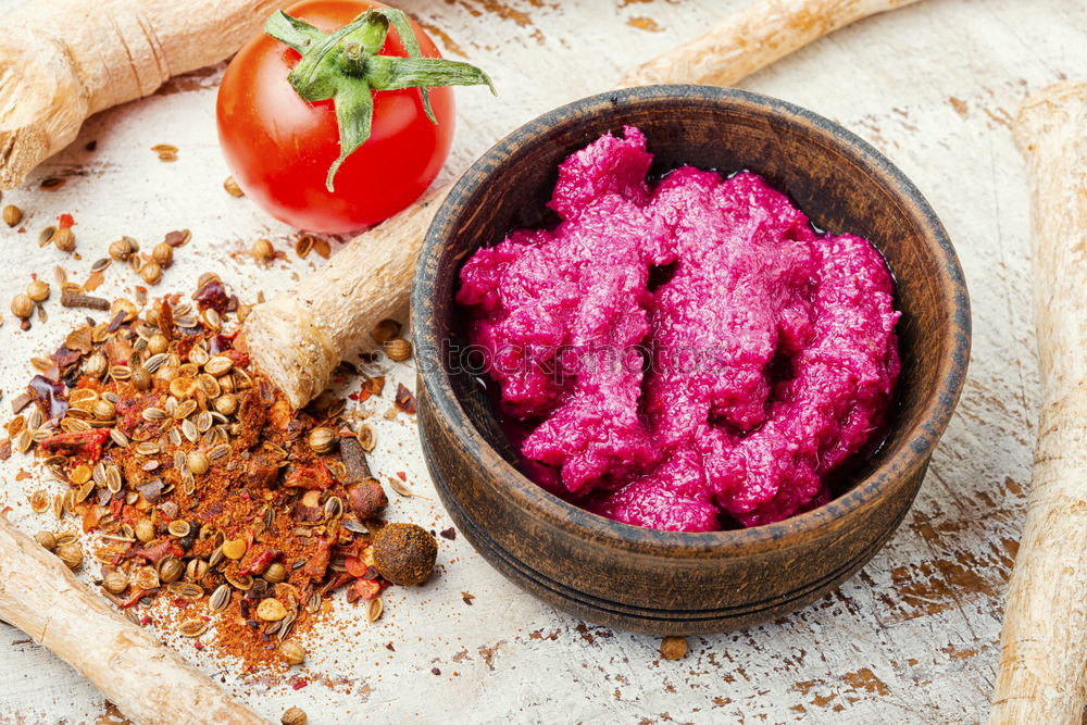 Similar – Beet hummus Food