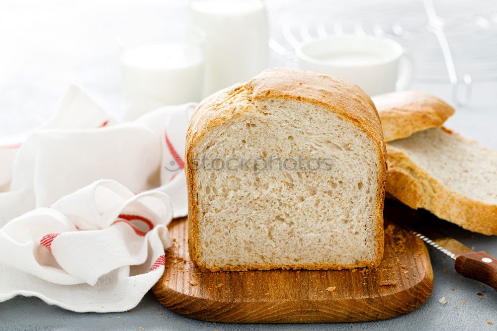 Similar – fresh bread and baked goods on wooden