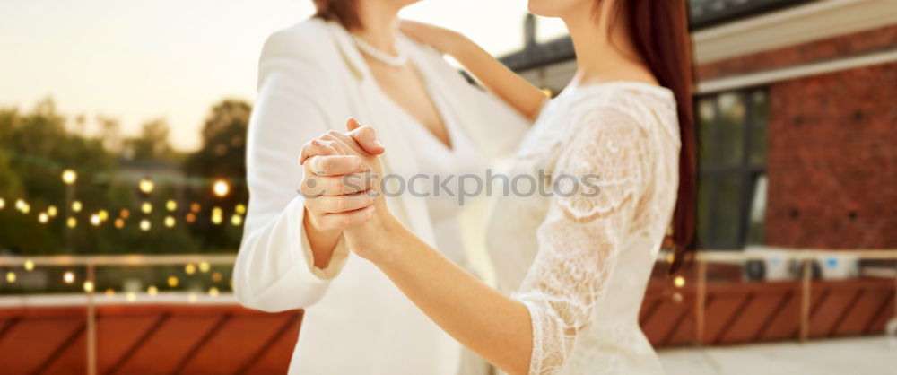 Similar – Young couple playing in front of a mirror