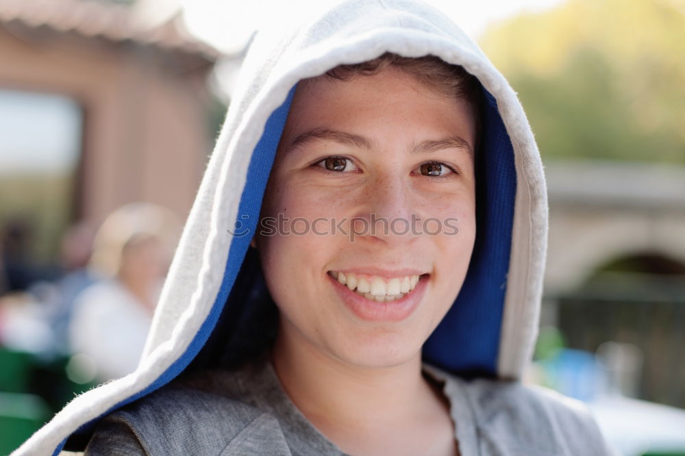 Boy with cap, outside, autumn