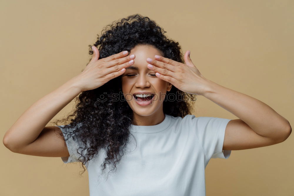 Similar – Delighted woman with eyes closed