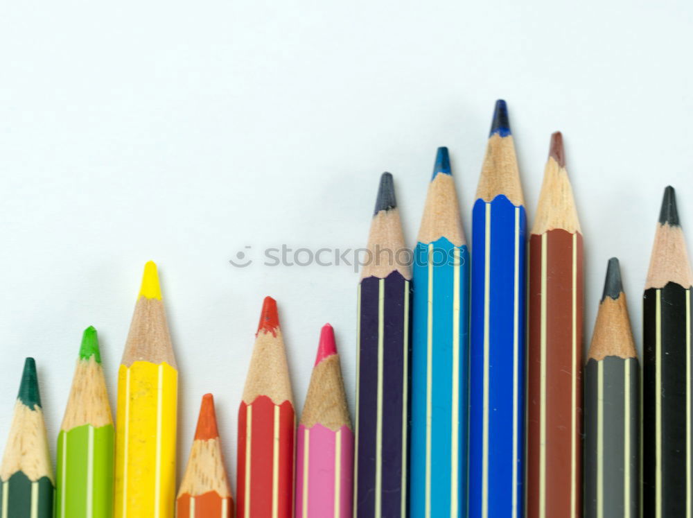 Similar – Image, Stock Photo Diversity concept. row of mix color pencil on blue background