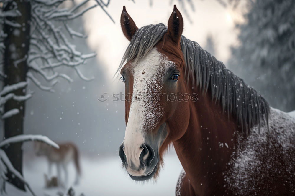 Similar – Image, Stock Photo Horse in snowy paddock