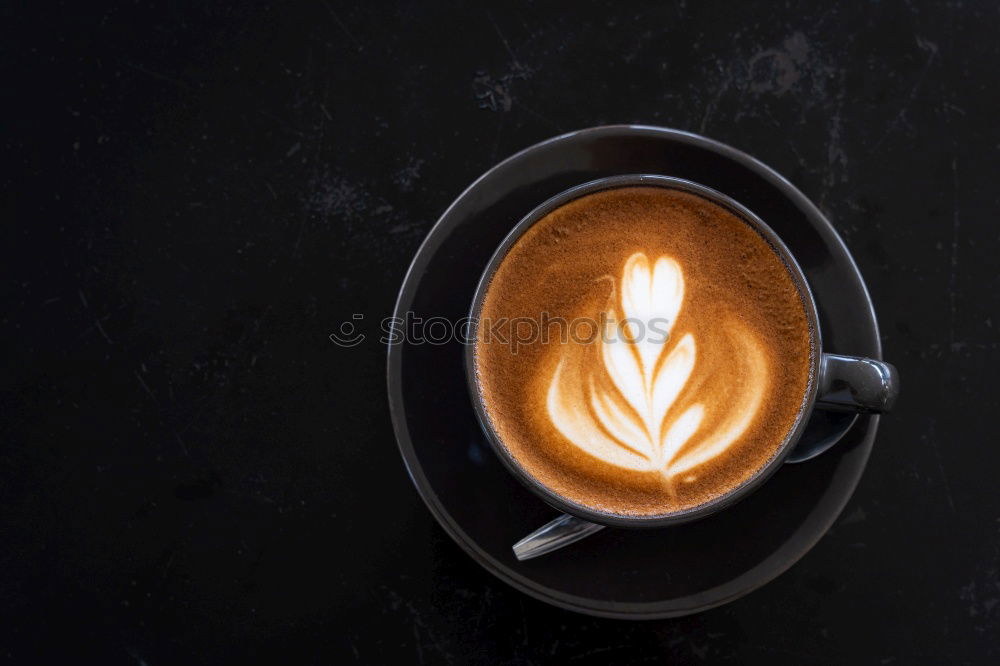 Similar – Image, Stock Photo Barista pouring hot milk prepare latte art on cup of coffee