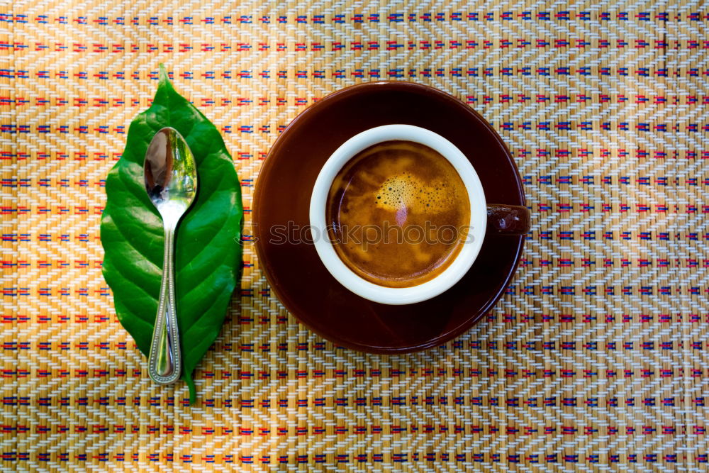 Similar – Espresso set with coffee cups, beans and coffee pot