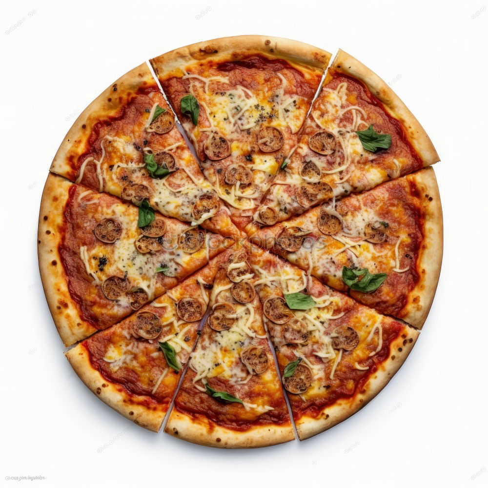 Similar – Vegetarian pizza slice. Top view.