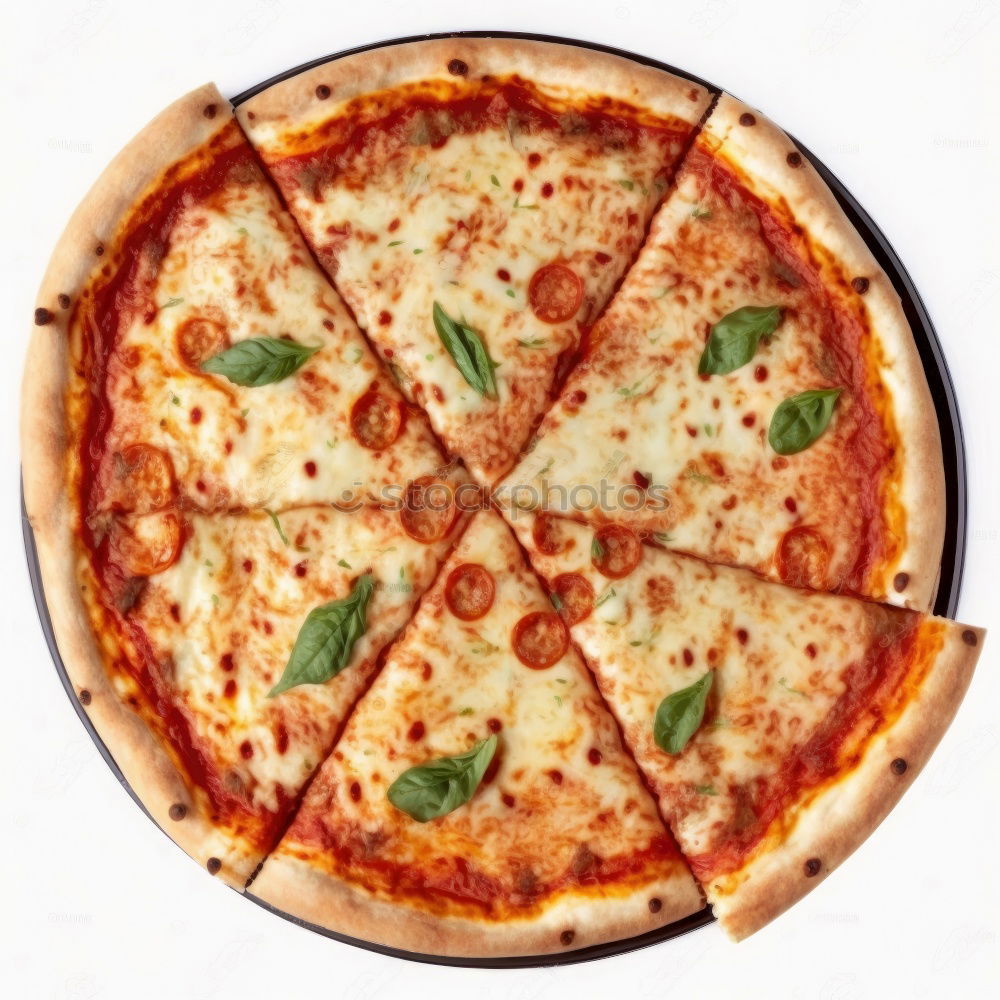 Similar – Vegetarian pizza slice. Top view.