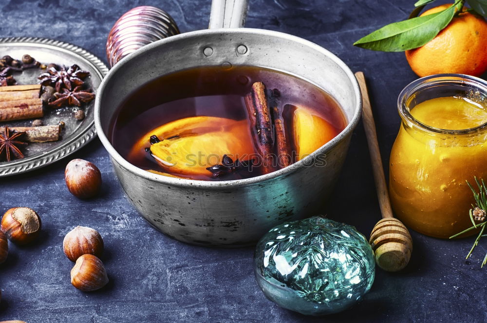 Similar – Fresh carrot juice in the iron mug on the kitchen table