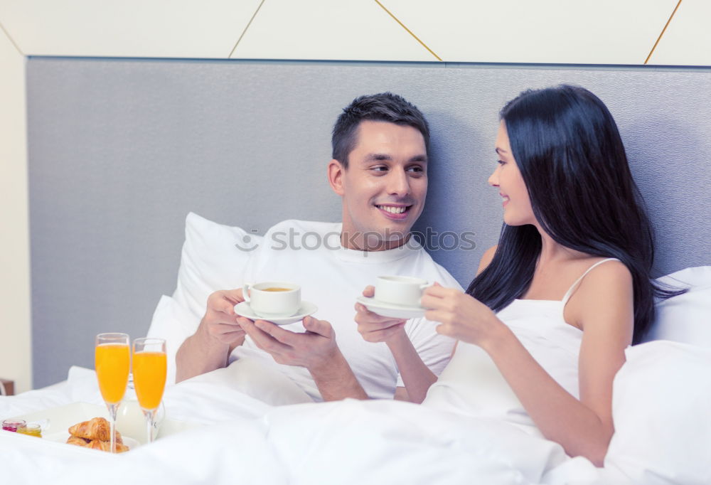 Image, Stock Photo Couple having breakfast in hotel