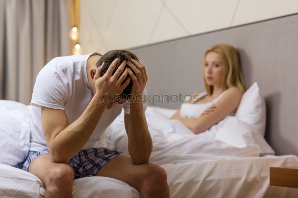 Similar – Image, Stock Photo Young couple. Man massaging a woman