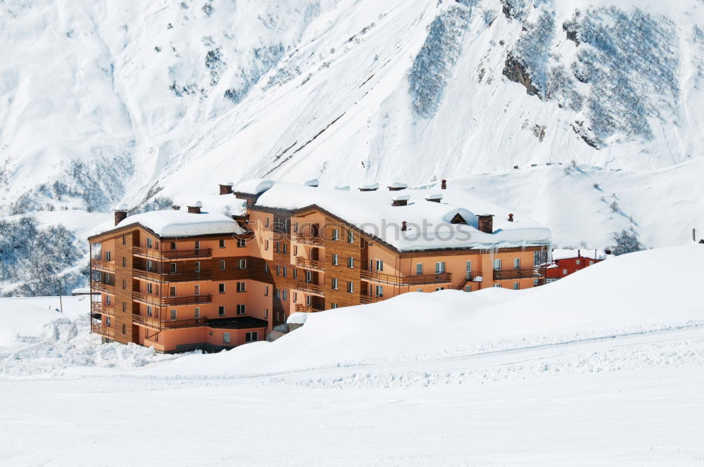 Similar – Image, Stock Photo Alpine village on a snowing day