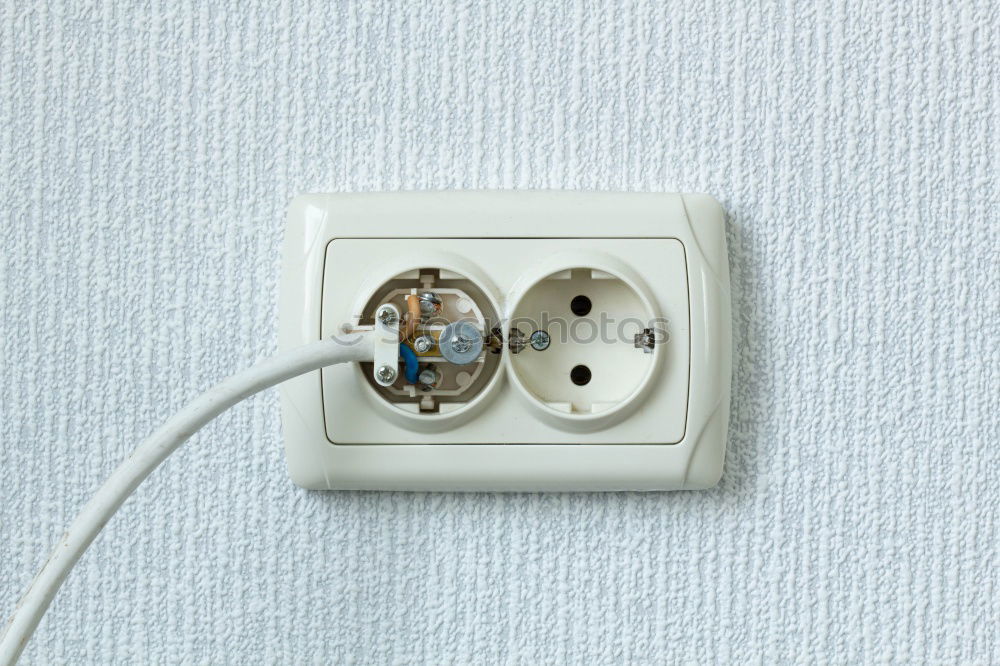 Similar – Image, Stock Photo Temporary socket and light switch on a construction site. Rough plaster