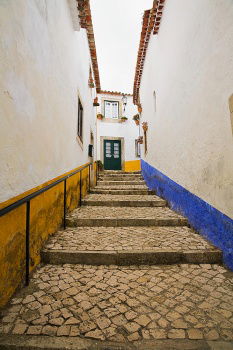 blue stairs