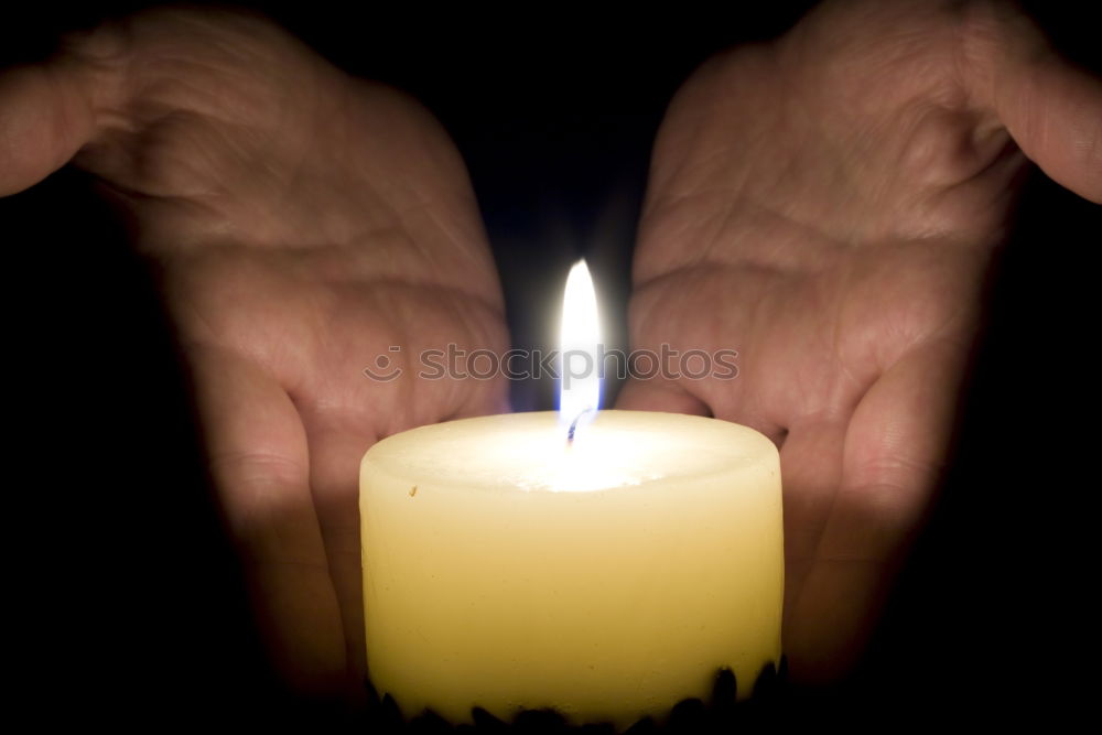 Similar – Image, Stock Photo Flickering candle in hands of young woman